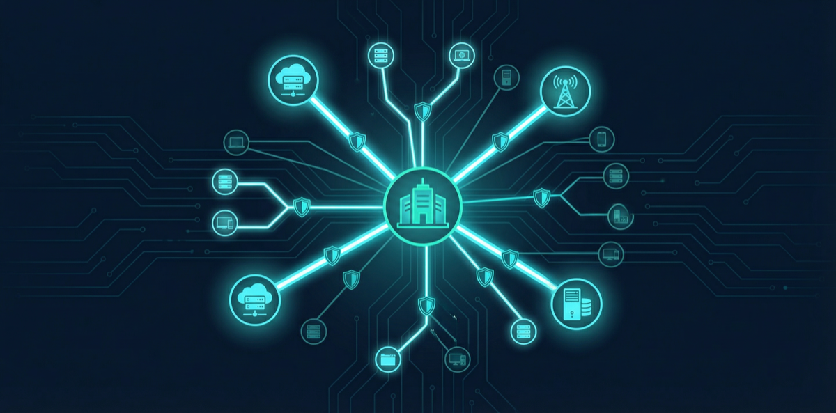 Vendor network hub with connected third-party service nodes